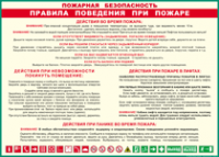 Таблица "Пожарная безопасность. Правила поведения при пожаре" (100х140 сантиметров, винил) - fgospostavki.ru - Артём