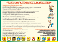 Таблица "Общие правила безопасности на уроках труда" (100х140 сантиметров, винил) - fgospostavki.ru - Артём