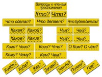 Набор магнитных карточек "Вопросы к членам предложения" (фон жёлтый) - fgospostavki.ru - Артём