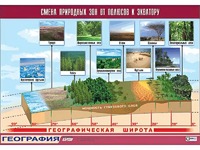 Таблица демонстрационная "Смена природных зон от полюсов к экватору" (винил 70*100) - fgospostavki.ru - Артём
