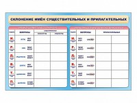 Фрагмент (демонстрационный) маркерный (двухсторонний) "Склонение имен существительных и прилагательных" - fgospostavki.ru - Артём