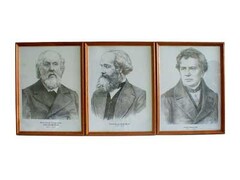 Портреты выдающихся физиков (деревянная рамка, под стеклом) - fgospostavki.ru - Артём