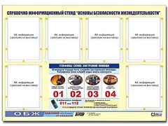 Стенд информационный "Основы безопасности жизнедеятельности" (80*110, 6 карманов) - fgospostavki.ru - Артём