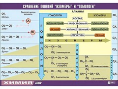 Таблица демонстрационная "Сравнение понятий изомер и гомолог" (винил 100x140) - fgospostavki.ru - Артём