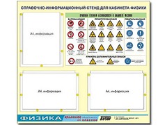 Стенд информационный "Правила техники безопасности в кабинете физики" (75*70, 3 кармана) - fgospostavki.ru - Артём