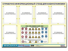 Стенд информационный "Правила техники безопасности в кабинете физики" (80х110, 6 карманов) - fgospostavki.ru - Артём