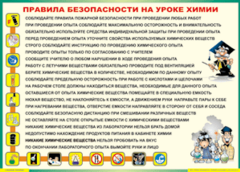 Таблица "Правила безопасности на уроке химии" (100х140 сантиметров, винил) - fgospostavki.ru - Артём