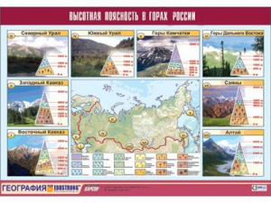 Таблица демонстрационная "Высотная поясность в горах России" (винил 70*100) - fgospostavki.ru - Артём