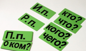 Набор магнитных карточек "Падежи" (фон зелёный) - fgospostavki.ru - Артём