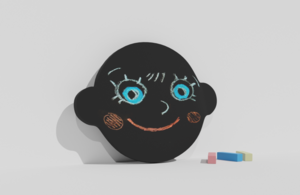 Фигурная грифельная меловая доска на тему эмоций - fgospostavki.ru - Артём
