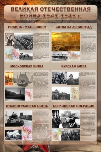 Стенд "Великая отечественная война (битвы)" - fgospostavki.ru - Артём