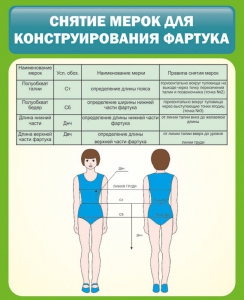 Стенд "Снятие мерок для конструирования фартука" - fgospostavki.ru - Артём
