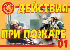 Комплект плакатов "Действия при пожаре" - fgospostavki.ru - Артём