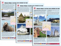 Комплект таблиц по географии "Уникальные объекты Европейской части России" раздаточные (цветные, ламинированные, А4, 12 штук) - fgospostavki.ru - Артём