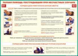 Таблица "Порядок действий при внезапной смерти" (100х140 сантиметров, винил) - fgospostavki.ru - Артём