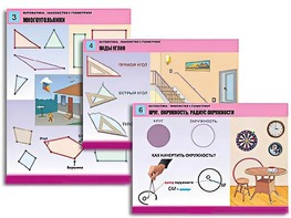 Комплект таблиц "Математика. Знакомство с геометрией" (6 таблиц, формат А1, ламинированные) - fgospostavki.ru - Артём