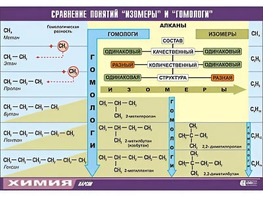 Таблица демонстрационная "Сравнение понятий изомер и гомолог" (винил 70x100) - fgospostavki.ru - Артём