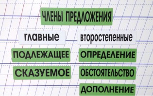 Набор магнитных карточек "Члены предложения" (фон зелёный) - fgospostavki.ru - Артём