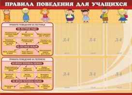 Стенд "Правила поведения для учащихся" - fgospostavki.ru - Артём