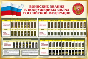 Стенд "Воинские звания в вооруженных силах РФ" - fgospostavki.ru - Артём