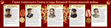 Стенд "Герои Советского союза в годы Великой Отечественной войны" Вариант 2 - fgospostavki.ru - Артём