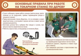 Стенд "Основные правила при работе на токарном станке по дереву" - fgospostavki.ru - Артём